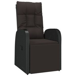vidaXL havel&aelig;nestol med hynde polyrattan sort