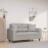 vidaXL 2-personers sofa med puder 120 cm mikrofiberstof lysegrå