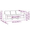 vidaXL 3-personers sofa 180 cm stof lysegul