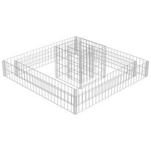 vidaXL gabion-plantekasse galvaniseret st&aring;l 120 x 120 x 20 cm