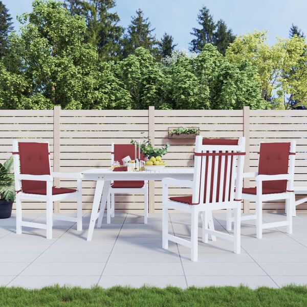 vidaXL stolehynder med lav ryg 4 stk. 100x50x4 cm stof vinr&oslash;d