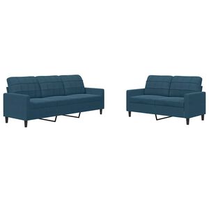 vidaXL sofas&aelig;t 2 dele med hynder velour bl&aring;