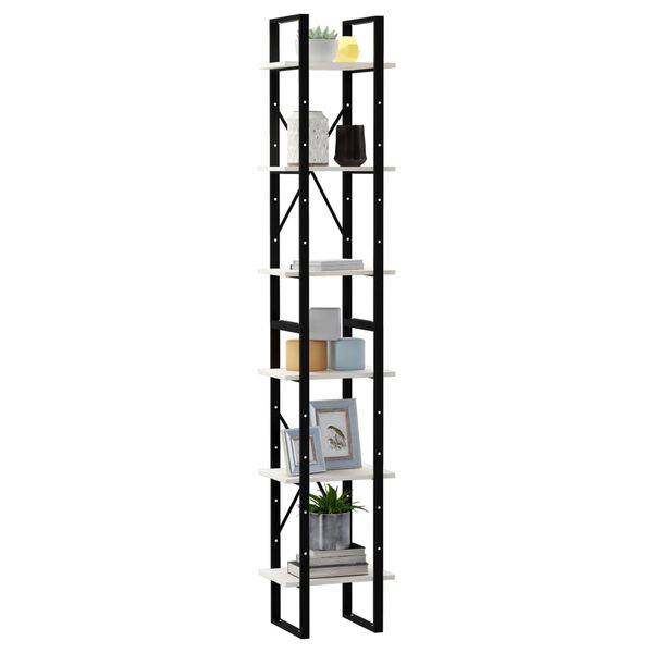 vidaXL reol 40x30x210 cm massivt fyrretræ hvid