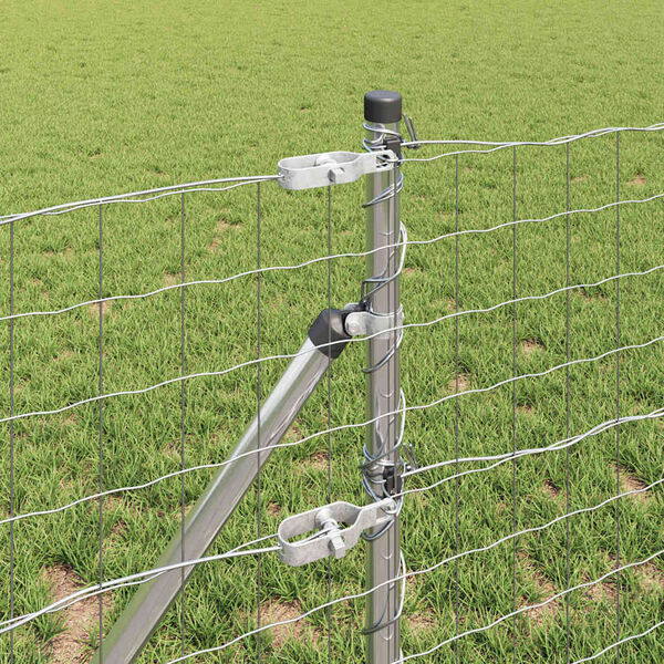 vidaXL Hegn med post S&oslash;lv 0,4 x 50 m St&aring;l og PVC