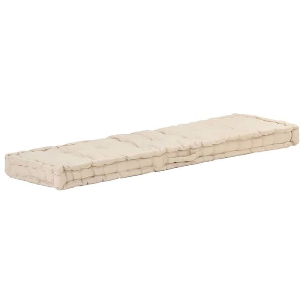 vidaXL hynde til pallesofa 120x40x7 cm bomuld beige