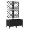 vidaXL Haveplantekasse med espalier og hjul 2 stk. Sort PP