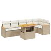 vidaXL sofas&aelig;t til haven 7 dele med hynder polyrattan beige