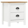 vidaXL sengebord Hill 46x35x49,5 cm massivt fyrretr&aelig; hvid
