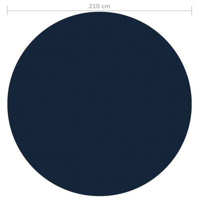 vidaXL flydende solopvarmet poolovertræk 210 cm PE sort og blå