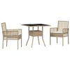 vidaXL Have Spisebordss&aelig;t 3 stk. Beige polyrattan