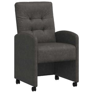 vidaXL Spisebordsstole med hjul 2 stk. Kunstl&aelig;der Sort 58 x 67 x 97 cm