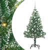 vidaXL Kunstigt Juletr&aelig; Snebelagt med LED Lys Gr&oslash;n og Hvid 120 cm