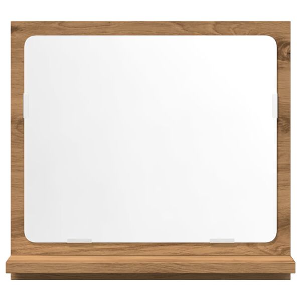 vidaXL badeværelsesskab med spejl 40x11x37 cm konstrueret træ kunsteg