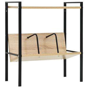 vidaXL bogreol med 2 hylder 52x28x59 cm konstrueret tr&aelig; sort og egetr&aelig;