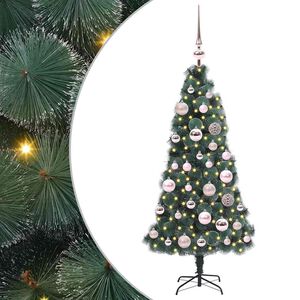 vidaXL Kunstig forberedt juletr&aelig; med kugles&aelig;t Gr&oslash;n 120 cm PET