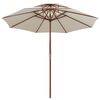 vidaXL parasol 270x270 cm 2 niveauer tr&aelig;stang cremehvid
