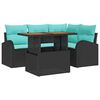vidaXL Havesofa S&aelig;t 5 stk. Sort Poly rattan