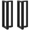 vidaXL konsolbordben T-formet 2 stk. sort 38x25x(72-73) cm st&aring;l