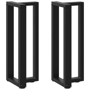 vidaXL konsolbordben T-formet 2 stk. sort 38x25x(72-73) cm st&aring;l