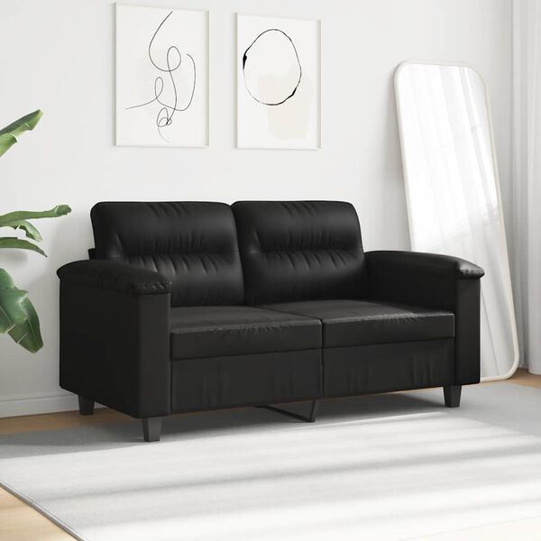vidaXL 2-personers sofa 120 cm mikrofiberstof sort