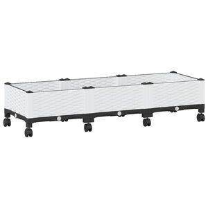 vidaXL Havekrukke med hjul Hvid 120 x 40 x 33 cm PP