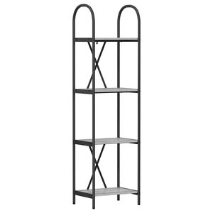 vidaXL Bogreol 4 niveauer 40 x 30 x 146 cm Konstrueret tr&aelig; Gr&aring; Sonoma