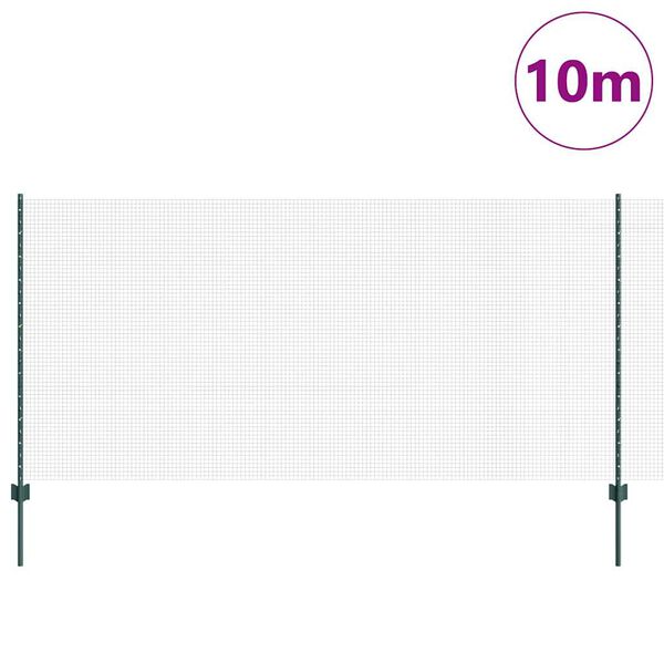 vidaXL Hegn med post Grøn 1,2 x 10 m Stål og PVC