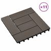 vidaXL Terrasse Flise 11 pcs M&oslash;rk Brun 30 x 30 cm WPC