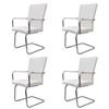 vidaXL spisebordsstole med cantilever 4 stk. stof hvid