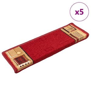 vidaXL selvkl&aelig;bende trappem&aring;tter 5 stk. 65x21x4 cm r&oslash;d