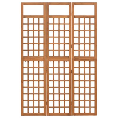 vidaXL 3-panels rumdeler/espalier 121x180,5 cm massivt grantræ
