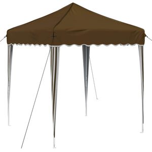 vidaXL Pop-up Festtelt 195 x 195 x 245 cm Gr&aring;brun Oxford stof