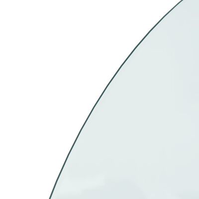 vidaXL glasplade til pejs 1000x500 mm halvrund