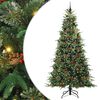vidaXL Kunstigt Hinged Juletr&aelig; med 300 LED'er Gr&oslash;n 240 cm PE og PVC