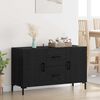 vidaXL Sideboard med skuffe Sort eg 100 x 36 x 60 cm Konstrueret tr&aelig;