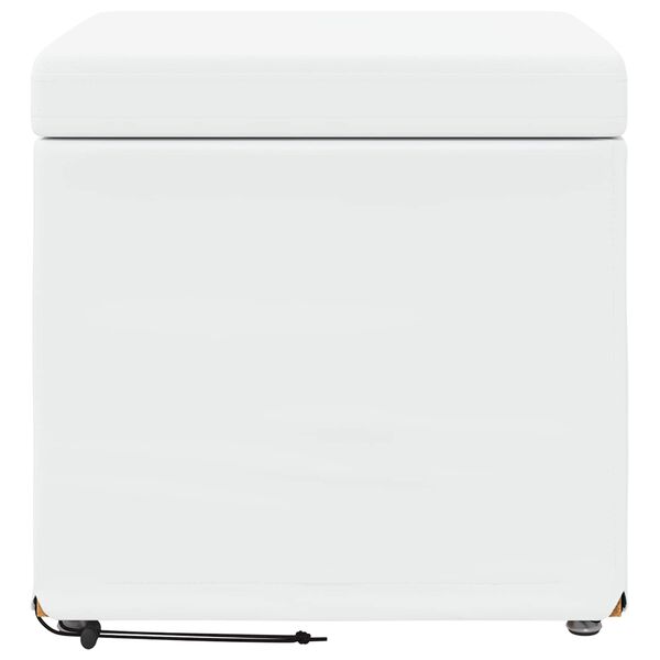 vidaXL Taburet Hvid 41 x 41 x 40 cm Faux l&aelig;der og konstrueret tr&aelig;