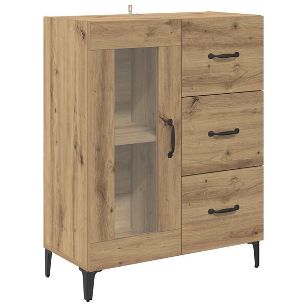 vidaXL Sideboard med skuffe Artisan Egetr&aelig; 69,5 x 34 x 90 cm
