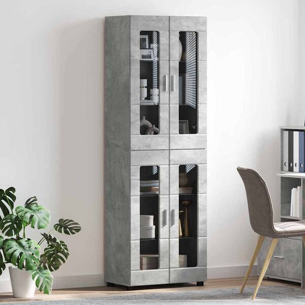 vidaXL Highboard FLORIN Beton Gr&aring; 60 x 35 x 182 cm Konstrueret tr&aelig;