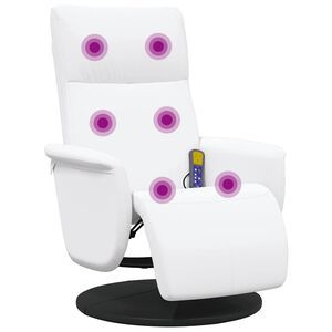 vidaXL massagestol med fodst&oslash;tte kunstl&aelig;der hvid