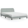 vidaXL sengeramme Dover 137x190 cm fl&oslash;jl lysegr&aring;