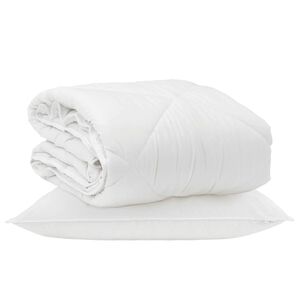 vidaXL &Aring;rsd&aelig;kkende Dyne med pude 2 pcs Hvid Microfiber