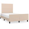 vidaXL sengeramme med sengegavl 120x200 cm kunstl&aelig;der cappuccinofarvet