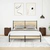 vidaXL sengeskabe 2 stk. med LED-lys 38x34x50 cm brun egetr&aelig;sfarve