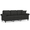 vidaXL 3-personers sofa med puder og hynder 180 cm stof sort