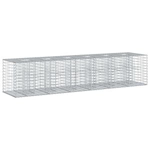 vidaXL Gabion h&oslash;jbed 2 stk. 260 x 60 x 55 cm Galvaniseret st&aring;l S&oslash;lv
