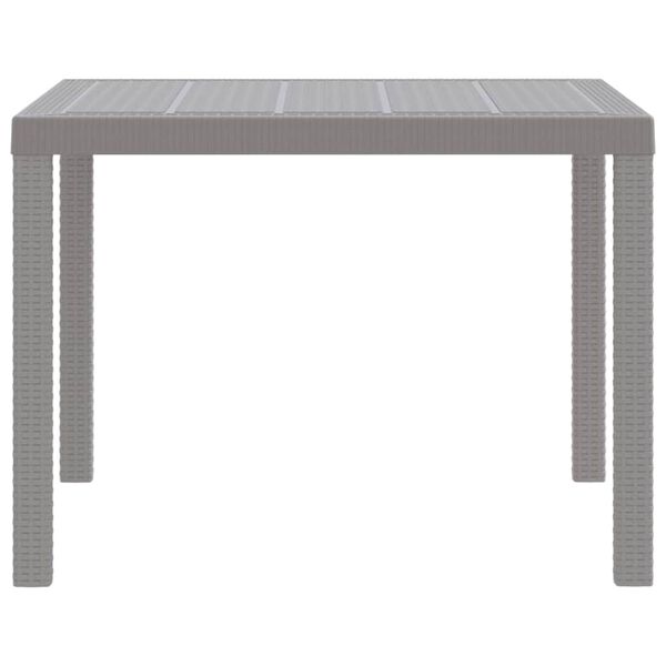 vidaXL Have Spisebord Lysegrå 100 x 100 x 73 cm polyrattan