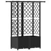 vidaXL H&aelig;vet Bed med Trellis og Tag Sort 124 x 40 x 136 cm PP
