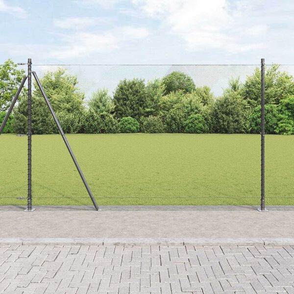 vidaXL Hegnsp&aelig;l Gr&aring; 50 x 1,5 m (13 mm net) St&aring;l og PVC