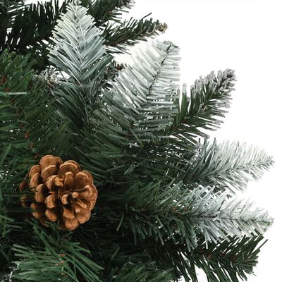 vidaXL kunstigt juletræ med lys og grankogler 180 cm