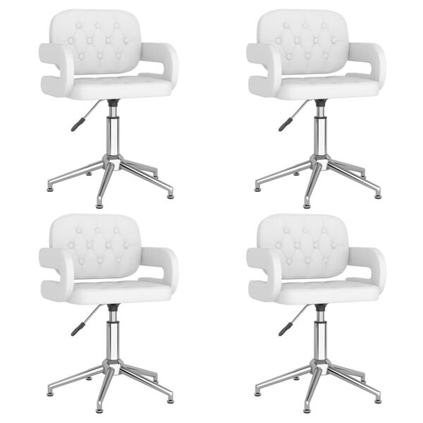 vidaXL drejelige spisebordsstole 4 stk. kunstl&aelig;der hvid